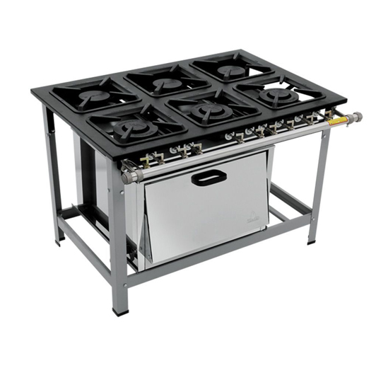 Fogo a Gs 6 Bocas S2000 M-19 30 x 30 P-5 c/ Forno - Metalmaq