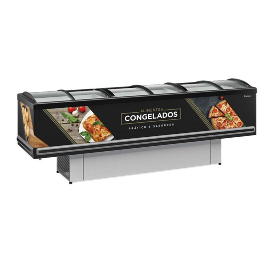 Ilha p/ Congelados Plus Dupla Ao GESV-290C PR - Gelopar