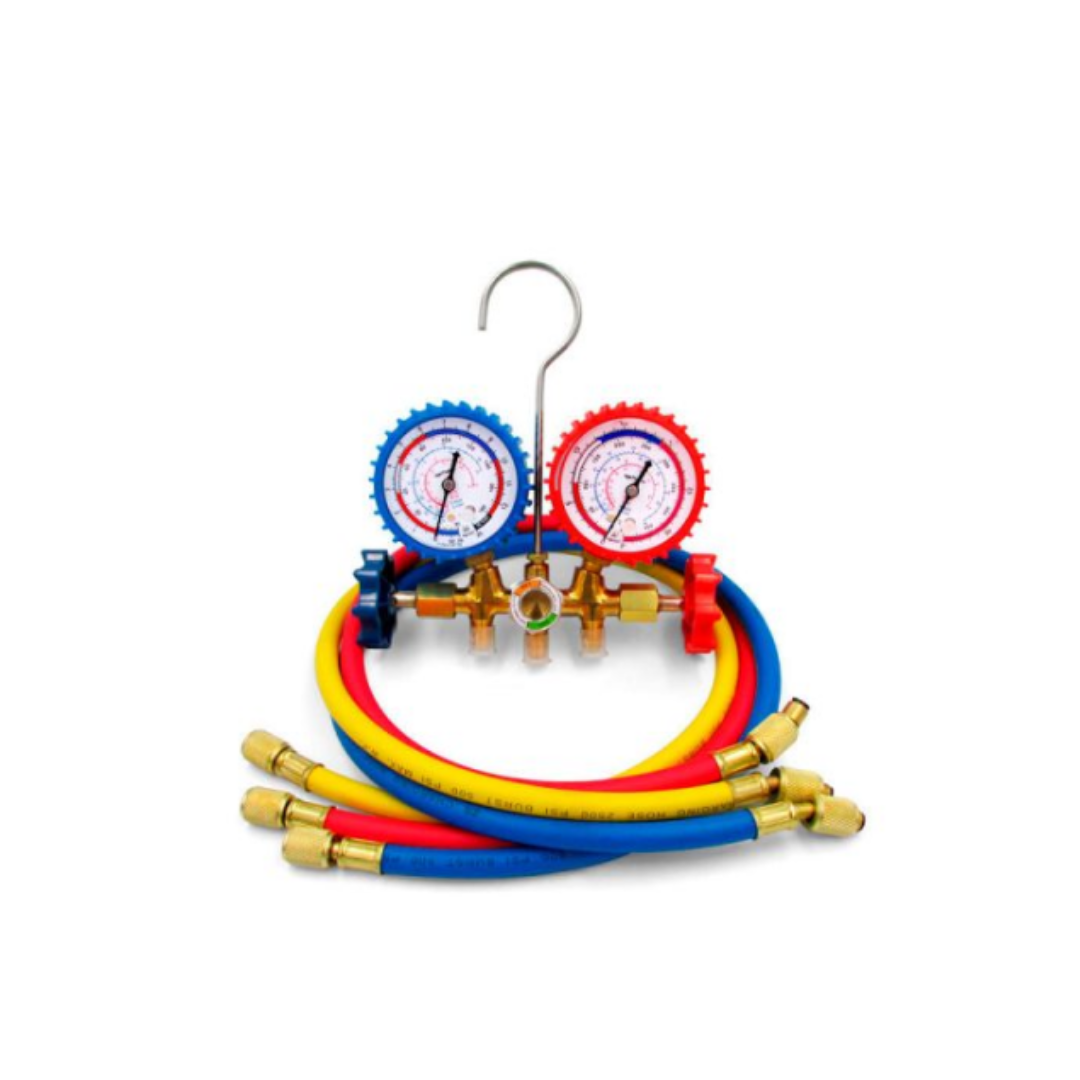 KIT MANIFOLD 1/4 PARA GAS R12, R22,R134,R404A G.HVAC