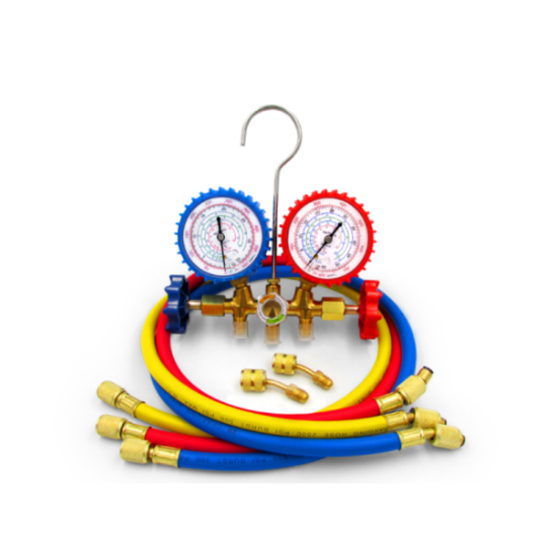 KIT MANIFOLD 1/4 PARA GAS R22, R407,R410A COM ADAPTADOR R410 G.HVAC