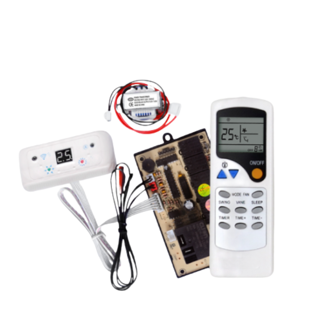 KIT PLACA ELETRONICA UNIVERSAL COM CONTROLE REMOTO E VISOR DIGITAL  220V  - SPLITT HI WALL G.HVAC 